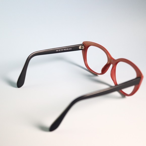 Joan Collins 9955 eyeglasses sunglasses cat eye frames red black N8 - Picture 5 of 8